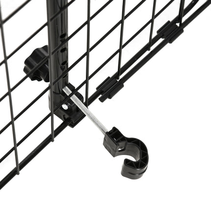Universal adjustable dog guard in black metal for car trunk