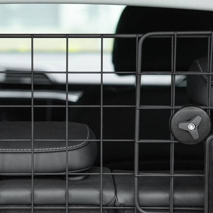 Adjustable dog barrier for car boot, metal, black, 90-120x40.5 cm