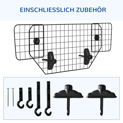 Adjustable dog barrier for car boot, metal, black, 90-120x40.5 cm