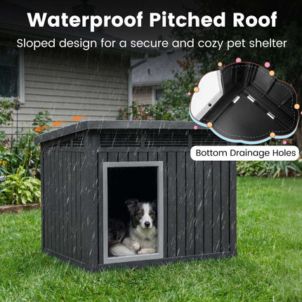 Dog House, Weatherproof Hinged Roof, Medium 81x64x61cm