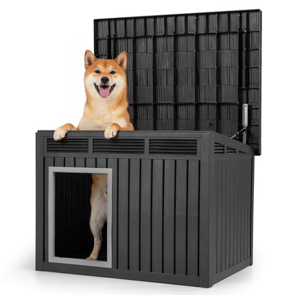 Dog House, Weatherproof Hinged Roof, Medium 81x64x61cm