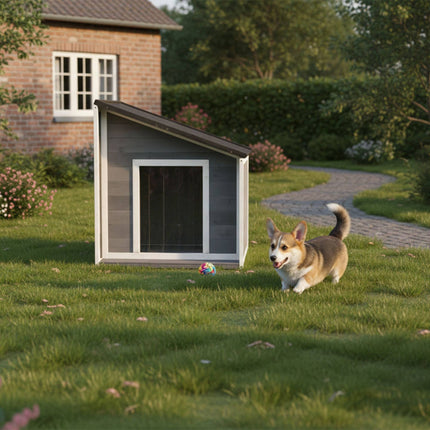 Dog House with Foldable, Weatherproof Roof