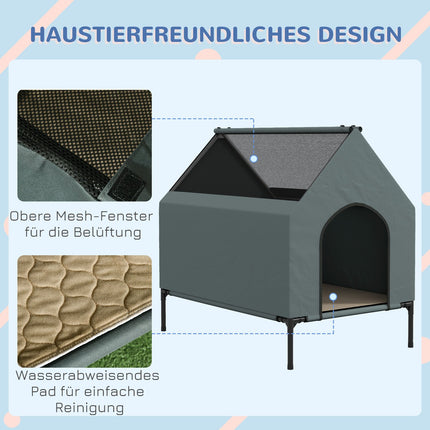 Dog kennel with mesh window and removable lid for small/medium dogs