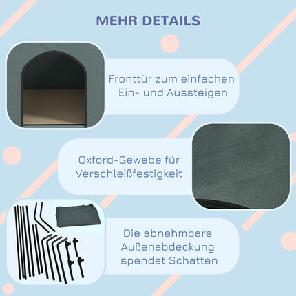 Dog kennel with mesh window and removable lid for small/medium dogs