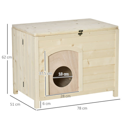 Collapsible dog house in solid wood, Natural, 78x51x62 cm