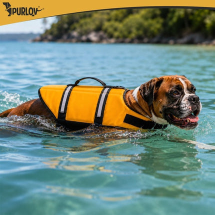 Dog Life Jacket L, Yellow, 10-20 kg, Reflective