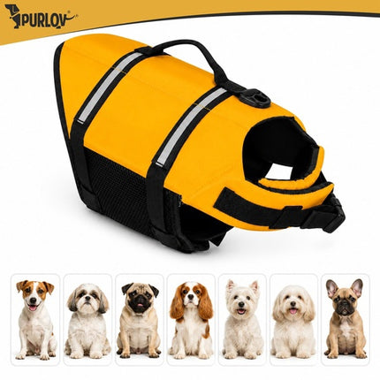 Dog Life Jacket, Size M, Reflective, Yellow