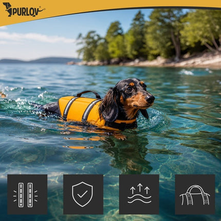 Dog Life Jacket, Size M, Reflective, Yellow