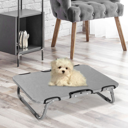 Outdoor bed for dogs and cats, foldable, grey, 59x46x15 cm