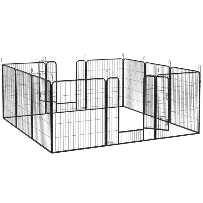 Dog Playpen, 12 Panels, Steel, Indoor/Outdoor Use
