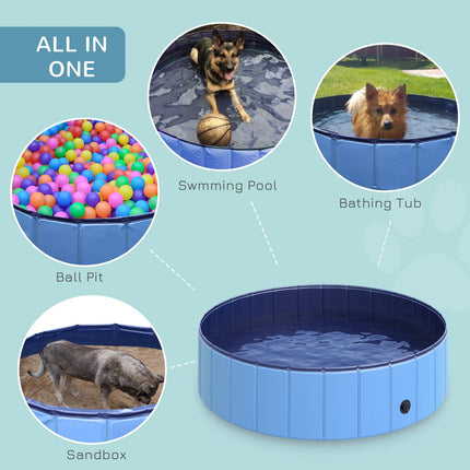 Large dog pool, robust PVC/wood, 120x30 cm - Summer cooling