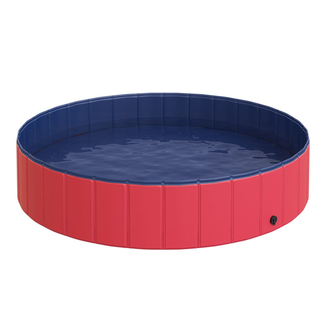 Large PVC paddling pool for dogs, Ø140x30 cm, Red