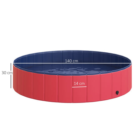 Large PVC paddling pool for dogs, Ø140x30 cm, Red