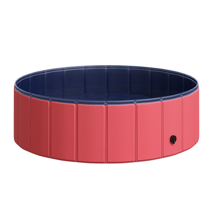 Dog pool, durable PVC and wood, 100x30 cm, Red