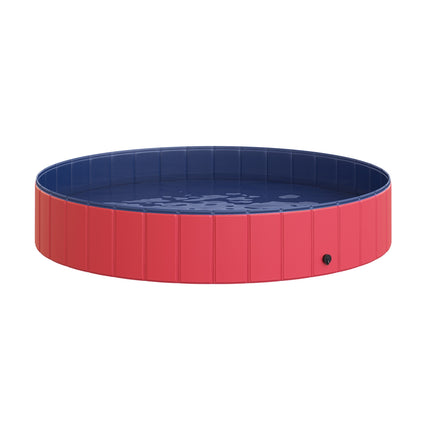 Extra large blue dog pool, plastic + wood, 160x30 cm