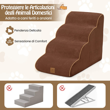 Dog Ramp, 4-Step Foam, Non-Slip, Washable Cover