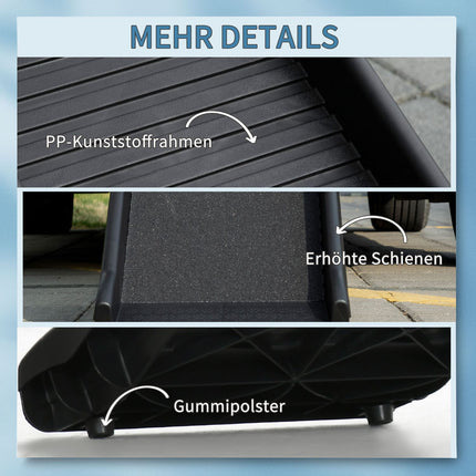 Folding dog ramp - Non-slip, Black, 155x39x14 cm