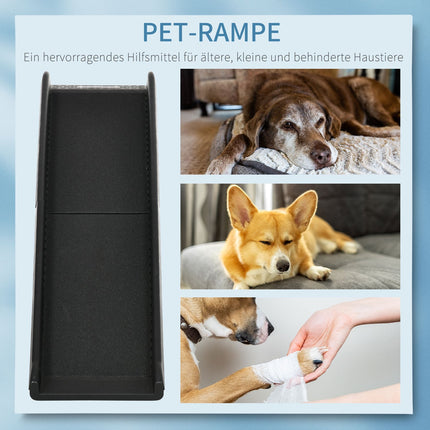 Folding dog ramp - Non-slip, Black, 155x39x14 cm