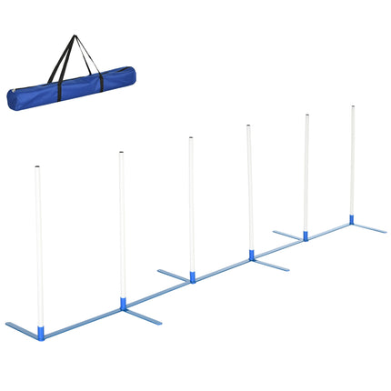 Dog training slalom poles Set with carrying bag, 305x60x94 cm