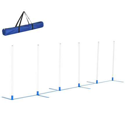Dog training slalom poles Set with carrying bag, 305x60x94 cm