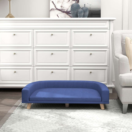 Dog Sofa Bed, Eucalyptus Wood, 98 x 67 x 25 cm, Blue