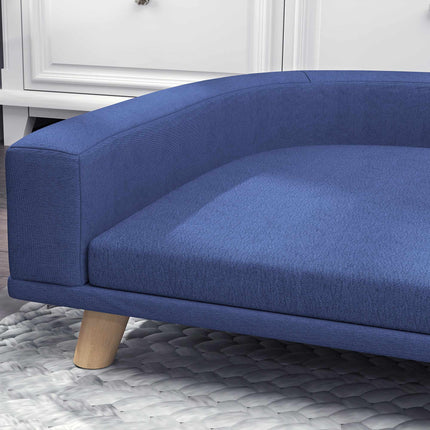 Dog Sofa Bed, Eucalyptus Wood, 98 x 67 x 25 cm, Blue