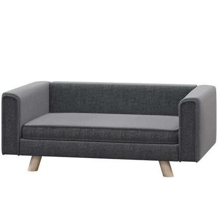 Sofa bed for dogs with raised design, washable cover, gray