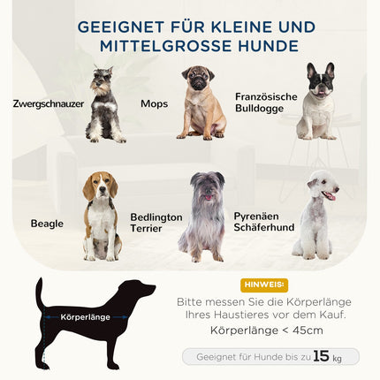 Sofa bed for dogs with raised design, washable cover, gray