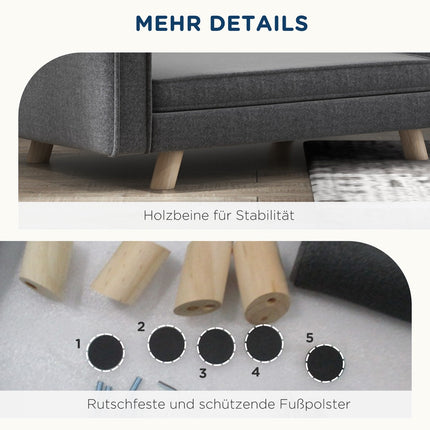 Sofa bed for dogs with raised design, washable cover, gray