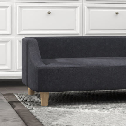 Dog sofa - elevated, wooden legs, dark grey, medium and large