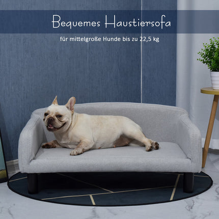 Dog sofa with cover & wooden legs, 82x54x36 cm