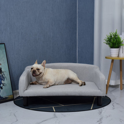 Dog sofa with cover & wooden legs, 82x54x36 cm