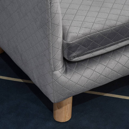 Velvet sofa for small dogs, wooden legs, grey