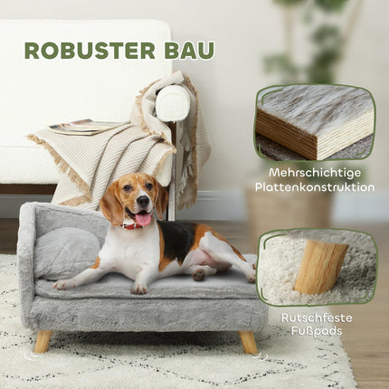 Medium dog sofa with washable cushion, raised design