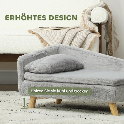 Medium dog sofa with washable cushion, raised design