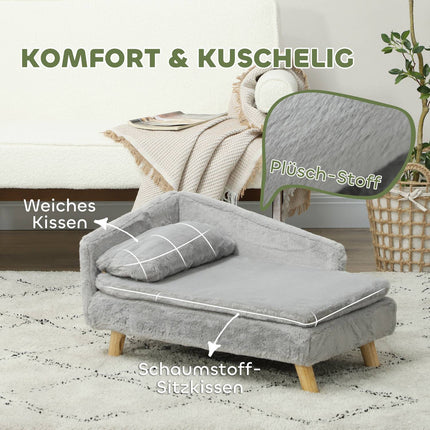 Medium dog sofa with washable cushion, raised design