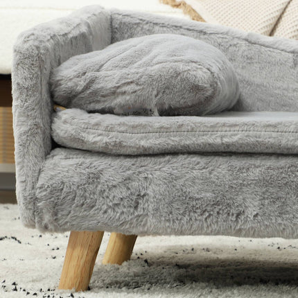 Medium dog sofa with washable cushion, raised design
