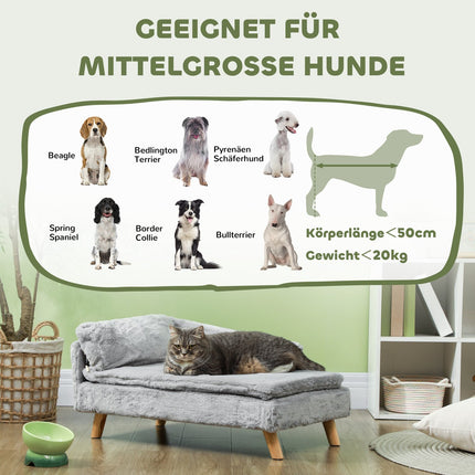 Medium dog sofa with washable cushion, raised design