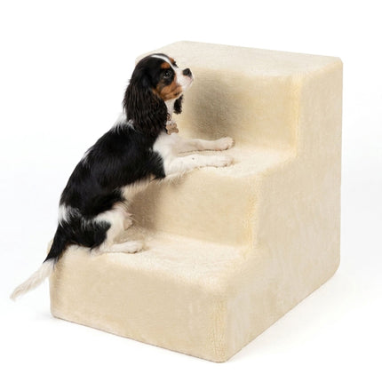 Dog Stairs, 3 Steps – Beige, Soft Plush Cover