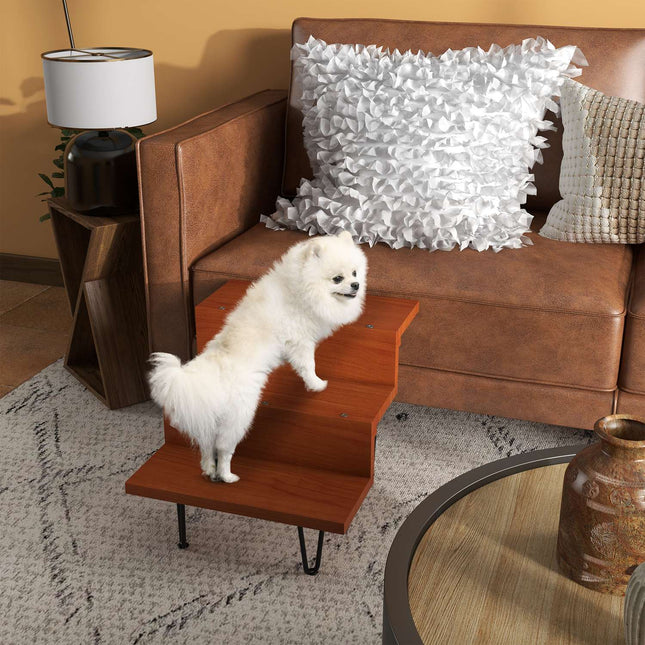 Pet stairs, 3-step wood and steel, supports up to 20 kg