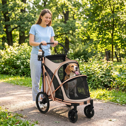 Dog Stroller, Foldable, 360 Swivel Wheels, Up To 20 kg