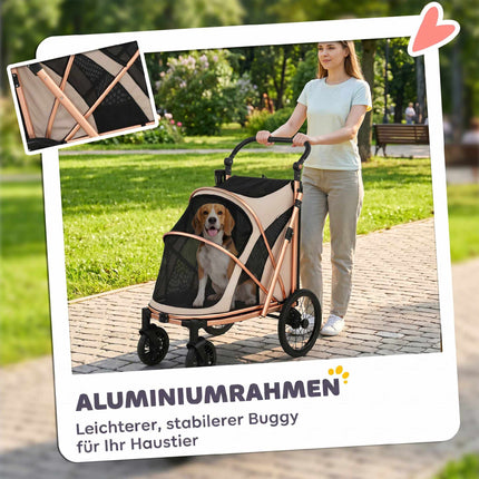 Dog Stroller, Foldable, 360 Swivel Wheels, Up To 20 kg