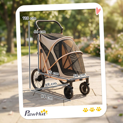 Dog Stroller, Foldable, 360 Swivel Wheels, Up To 20 kg