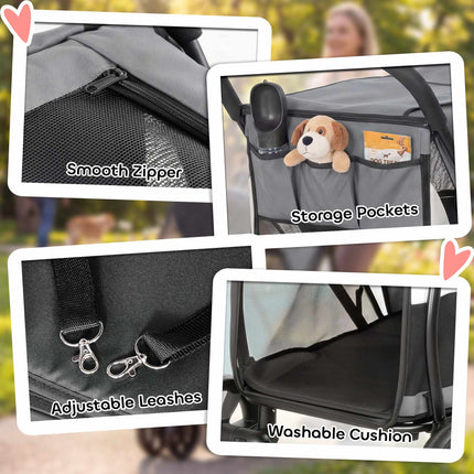 Dog Stroller with All-Terrain Wheels, Foldable, 20kg Capacity