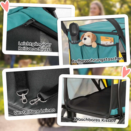Dog Stroller with All-Terrain Wheels, Foldable, 20kg Capacity