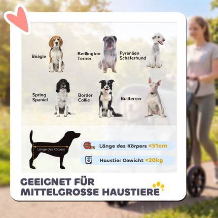 Dog Stroller with All-Terrain Wheels, Foldable, 20kg Capacity