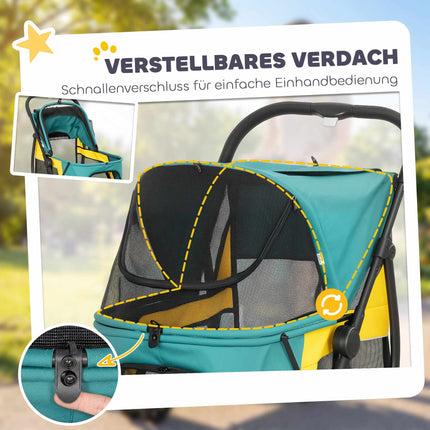 Dog Stroller with All-Terrain Wheels, Foldable, 20kg Capacity