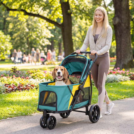 Dog Stroller with All-Terrain Wheels, Foldable, 20kg Capacity