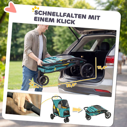 Dog Stroller with All-Terrain Wheels, Foldable, 20kg Capacity
