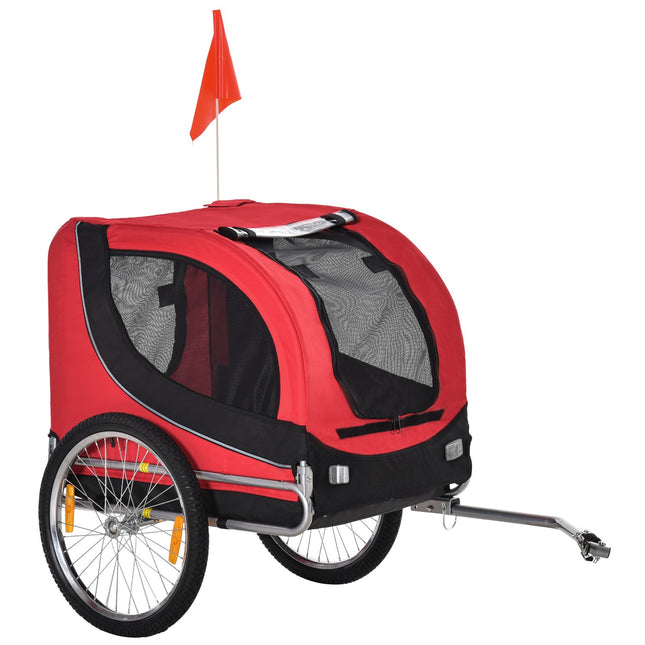 Dog bike trailer - Red/Black, 130 x 73 x 90 cm